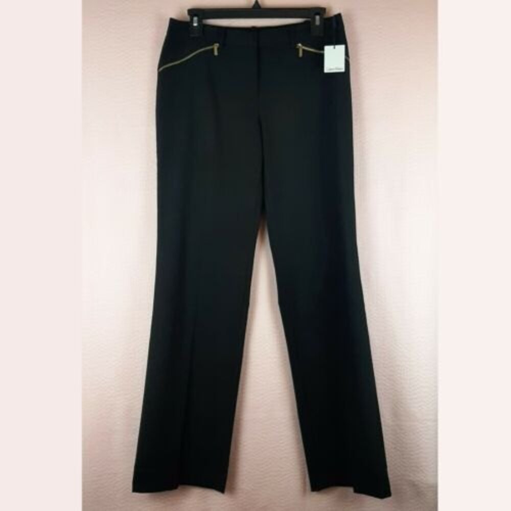 NEW Calvin Klein Women Dress Pants Modern Career Trousers Zippers Size 4
